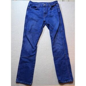 Draggins‎ Jeans Women's Size 10 Blue Denim Lined Thrashed Knee Moto Style Pants